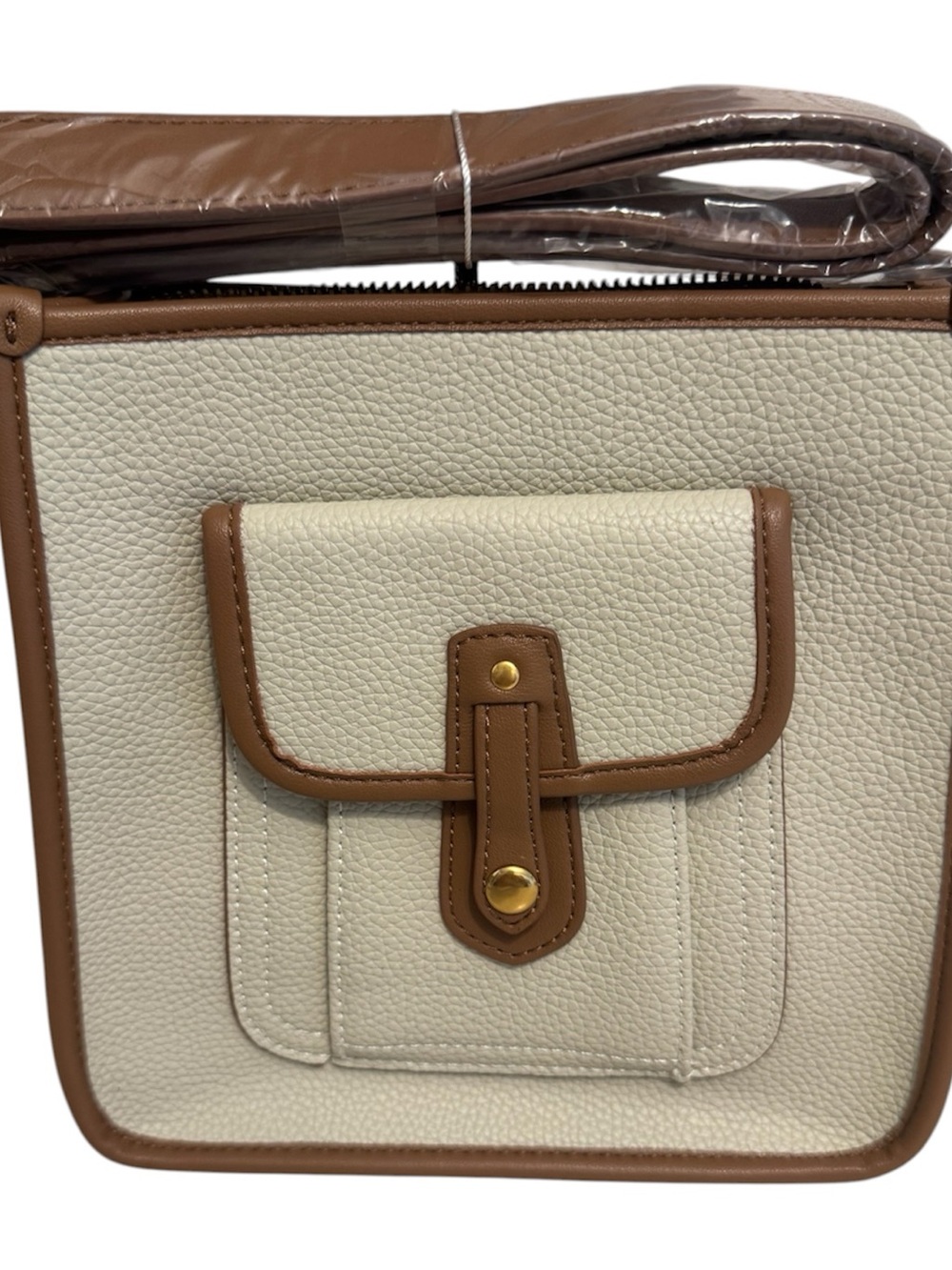 NWT Fashion  Cream & Brown Women's Crossbody Bag Scarleton